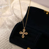 Wholesale Unisex Vintage Geometric Cross Pendant Necklace With Oshaped Chain Copper Electroplated