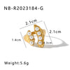 Wholesale Unisex Vintage Geometric Stainless Steel Ring With Inlaid Pearl Opening And Adjustable Electroplated With 18K Furnace Vacuum Plating