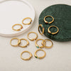 Wholesale Unisex Vintage Geometric Titanium Steel Ring With 18K Real Gold Electroplating
