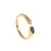 Wholesale Unisex Vintage Geometric Titanium Steel Ring With 18K Real Gold Electroplating