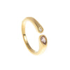 Wholesale Unisex Vintage Geometric Titanium Steel Ring With 18K Real Gold Electroplating