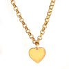 Wholesale Unisex Vintage Minimalist Heart Shape Stainless Steel Titanium Steel Cross Chain Gold Electroplated Pendant Necklace