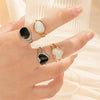 Wholesale Unisex Vintage Style Titanium Steel Opening Adjustable Ring With Heart Shape And Electroplating Treatment