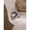 Wholesale Unisex Vshaped Smooth Stainless Steel Ring With Electroplating Treatment