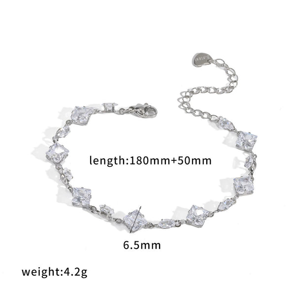 Wholesale Unisex Women's Light Luxury Geometric Stainless Steel Vacuum Plated Bracelet