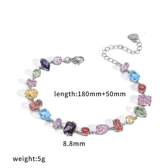 Wholesale Unisex Women's Light Luxury Geometric Stainless Steel Vacuum Plated Bracelet