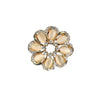 Wholesale Unisex Zinc Alloy Flower Patterned Round Cat's Eye Stone Corsage Brooch With Electroplating