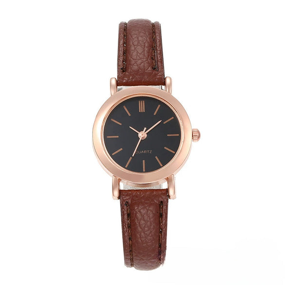 Wholesale Universal Casual Retro Artistic Quartz Watch With Alloy Case Imitation Leather Strap And Round Dial
