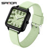 Wholesale Universal Fashionable Small Fresh Square Zinc Alloy Case Silicone Strap Stainless Steel Buckle Waterproof Quartz Watch With Mineral Tempered Glass Mirror