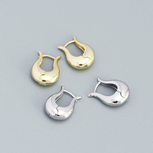 Wholesale Ushaped Geometric Style Electroplated S925 Sterling Silver Ear Buckle Earrings For Women