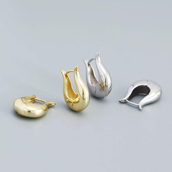 Wholesale Ushaped Geometric Style Electroplated S925 Sterling Silver Ear Buckle Earrings For Women