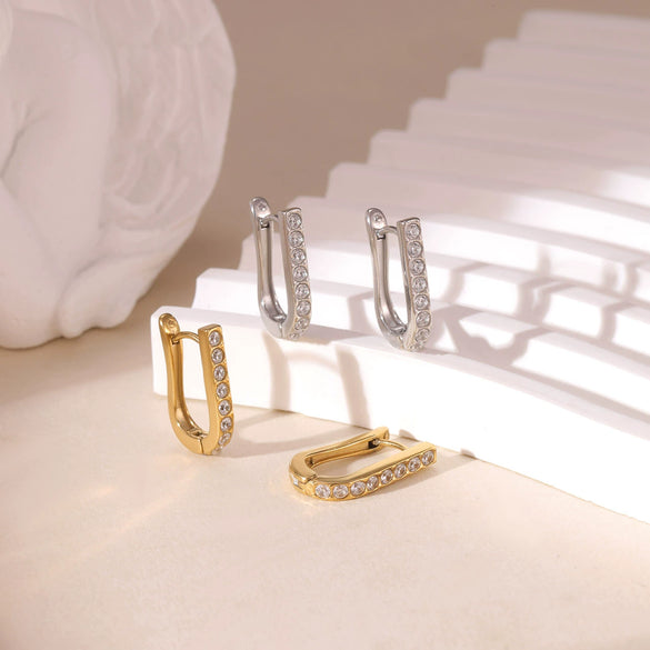 Wholesale Ushaped Oshaped Square Geometric Titanium Steel Ear Jewelry With Electroplating For Women