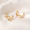 Wholesale Ushaped Pearl Goldplated Stainless Steel Earrings For Women In Ins Style