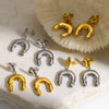 Wholesale Ushaped Stainless Steel Gold Plated Earrings For Women