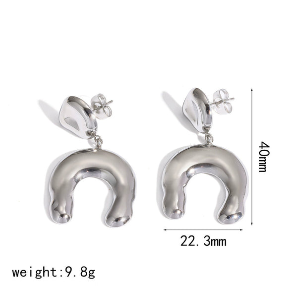 Wholesale Ushaped Stainless Steel Gold Plated Earrings For Women