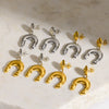 Wholesale Ushaped Stainless Steel Gold Plated Earrings For Women