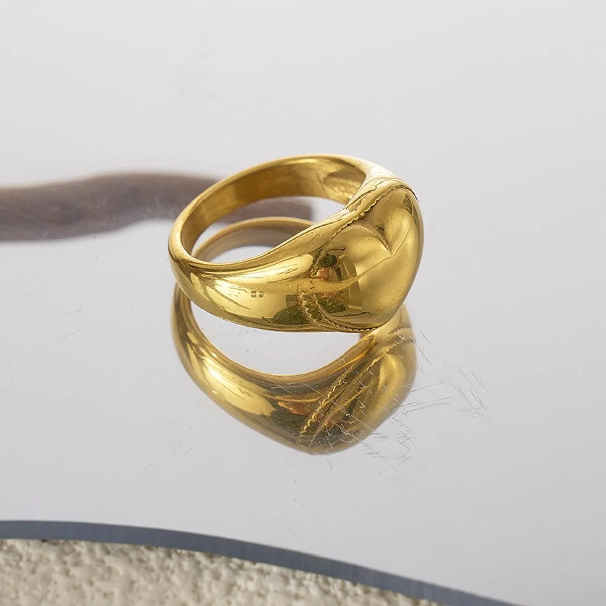 Wholesale Vacation Classic Style Commute Heart Shape Stainless Steel Plating Gold Plated Rings