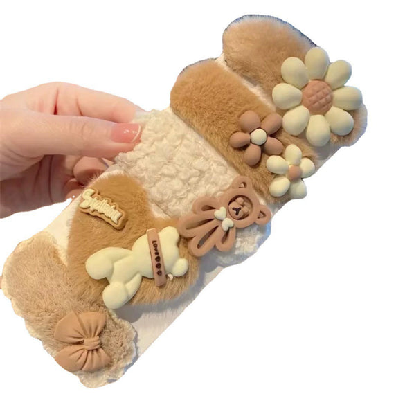 Wholesale Velvet Sweet Cartoon Plush Handmade Women's Hairpin Bangs Clip
