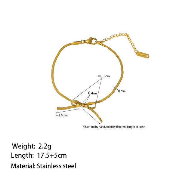 Wholesale Versatile Bow Tie Snake Bone Chain 18K Gold Plated Titanium Steel Necklace With Butterfly Dragonfly Insect Patterns For Women