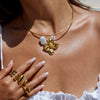 Wholesale Versatile Jewelry Stainless Steel Geometric Ring And Necklace With Electroplating