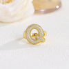 Wholesale Versatile Light Luxury Hand Jewelry Copper Letter Rings Inlaid With Zircon And Electroplated