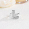 Wholesale Versatile Light Luxury Hand Jewelry Copper Letter Rings Inlaid With Zircon And Electroplated
