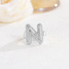 Wholesale Versatile Light Luxury Hand Jewelry Copper Letter Rings Inlaid With Zircon And Electroplated