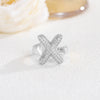 Wholesale Versatile Light Luxury Hand Jewelry Copper Letter Rings Inlaid With Zircon And Electroplated