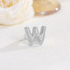 Wholesale Versatile Light Luxury Hand Jewelry Copper Letter Rings Inlaid With Zircon And Electroplated