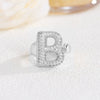 Wholesale Versatile Light Luxury Hand Jewelry Copper Letter Rings Inlaid With Zircon And Electroplated