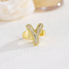 Wholesale Versatile Light Luxury Hand Jewelry Copper Letter Rings Inlaid With Zircon And Electroplated