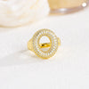 Wholesale Versatile Light Luxury Hand Jewelry Copper Letter Rings Inlaid With Zircon And Electroplated