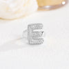 Wholesale Versatile Light Luxury Hand Jewelry Copper Letter Rings Inlaid With Zircon And Electroplated