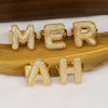 Wholesale Versatile Light Luxury Hand Jewelry Copper Letter Rings Inlaid With Zircon And Electroplated