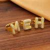 Wholesale Versatile Light Luxury Hand Jewelry Copper Letter Rings Inlaid With Zircon And Electroplated