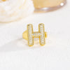 Wholesale Versatile Light Luxury Hand Jewelry Copper Letter Rings Inlaid With Zircon And Electroplated