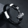 Wholesale Viking Jewelry Cowhide Rope Bracelet Alloy Magnetic Buckle Geometric Style Electroplated For Men