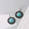 Wholesale Vintage Alloy Geometric Round Turquoise Earrings With Electroplating For Women