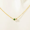 Wholesale Vintage Artistic Clavicle Necklace With Birthstone Zircon Titanium Steel Plated 18K Gold Geometric Style Ochain Electroplating