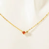 Wholesale Vintage Artistic Clavicle Necklace With Birthstone Zircon Titanium Steel Plated 18K Gold Geometric Style Ochain Electroplating