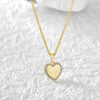 Wholesale Vintage Cold Style Microinlaid Zircon Love Heart Copper 14K Gold Plated Necklace For Women