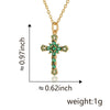 Wholesale Vintage Copper Plated 18K Gold Microinlaid Zircon Cross Pendant Necklace For Women