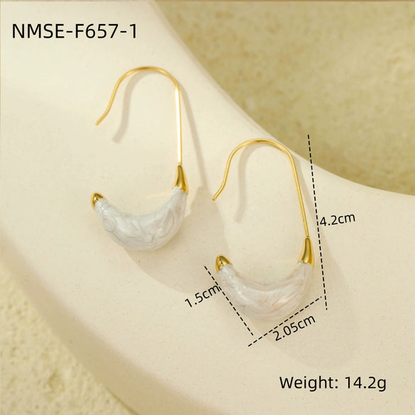 Wholesale Vintage Cshaped Stainless Steel 18K Gold Electroplated Women's Earrings