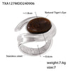 Wholesale Vintage Cshaped Tiger Eye Stone Stainless Steel Earrings With Pvd Electroplating