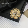 Wholesale Vintage Diamondencrusted Brooch Zinc Alloy Geometric Wave Pattern Electroplated Women's Clothing Accessories
