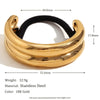 Wholesale Vintage Double Semicircle Hair Rope For Women Stainless Steel 18K Gold Plated Fashion Hair Accessories With High Elasticity And Geometric Style
