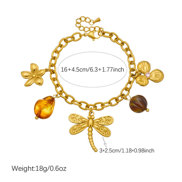 Wholesale Vintage Electroplated Stainless Steel Jewelry Set With Dragonfly And Butterfly Patterns For Women