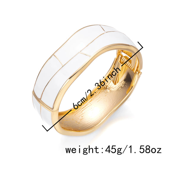 Wholesale Vintage Exquisite Enamel Alloy Bracelet With Drip Oil Technique And Modern Minimalist Geometric Style
