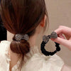Wholesale Vintage Fashion Bow Hair Band Hair Rope Cloth Rubber Band With Electroplating And High Elasticity