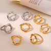 Wholesale Vintage Ferris Wheel Niche Ring And Earrings Set Stainless Steel 18K Gold Plated Women's Jewelry